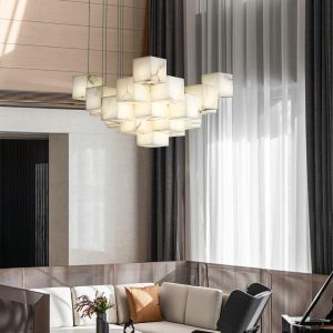 Unike - lampa wisząca w stylu nowoczesnym z alabastru