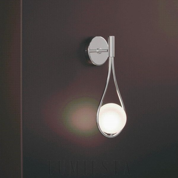 Lampa ścienna w stylu minimalistycznym z okrągłym kloszem