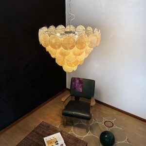 wm_5140615479467491322.jpg Elegancki Złoty Żyrandol Murano z Dyskami 70cm