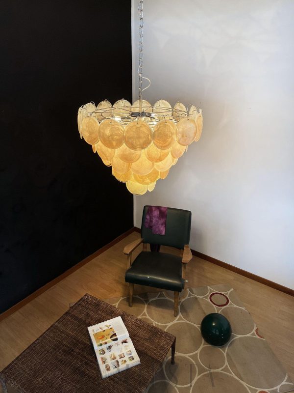 wm_5140615479467491322.jpg Elegancki Złoty Żyrandol Murano z Dyskami 70cm