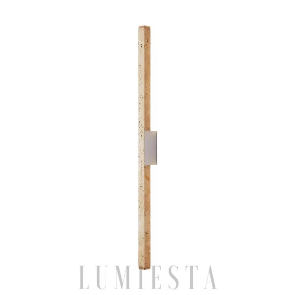 Długa wąska lampa ścienna z trawertynu 86cm beżowa