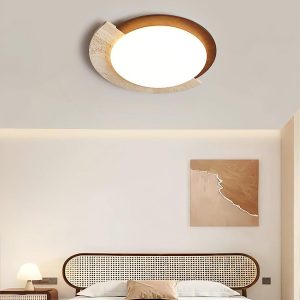 Halo - Lampa sufitowa w kształcie okręgu z travertynu 58cm