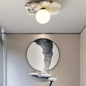 Marmurowa nieregularna lampa ścienna Biały 24cm 23cm