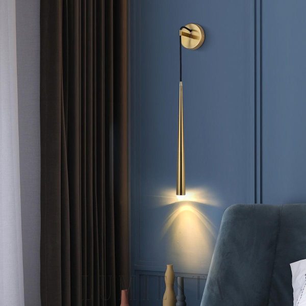 Lampka ścienna Mosiądzowy Tubus w stylu minimalistycznym