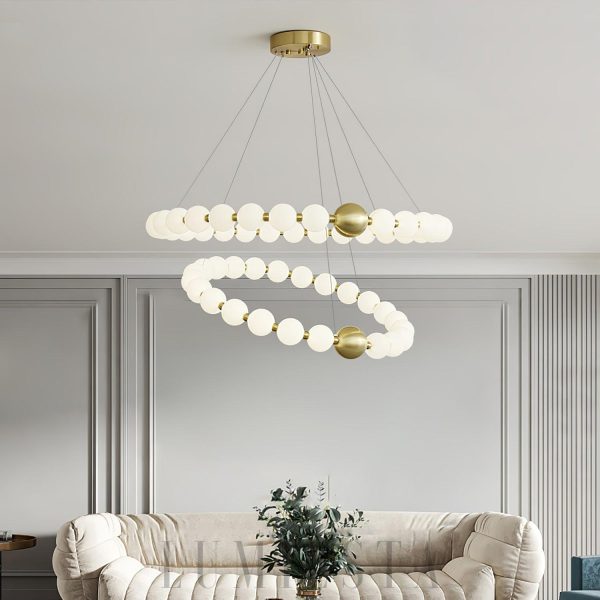 Cheltenham - Lampa wisząca z akrylowymi perłami, mosiądz