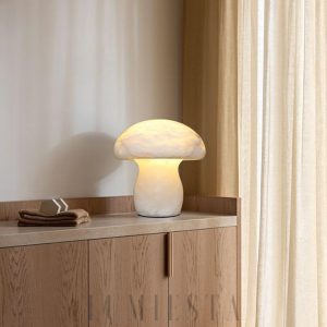 Corsica - Lampa stołowa Alabaster, styl grzybek, 30 cm