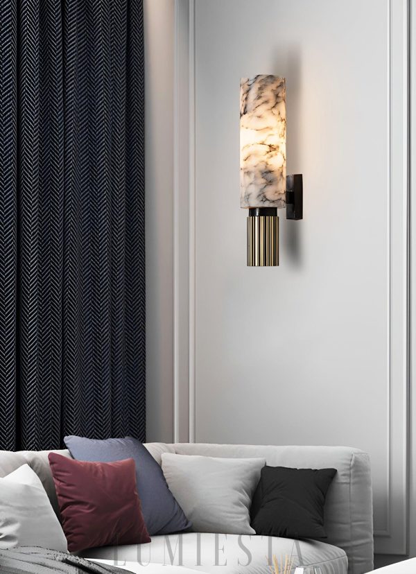 wm_5315531050218549222.jpg Riviera - Lampa ścienna alabastrowa, mosiądz, premium kinkiet Ø13x34 cm