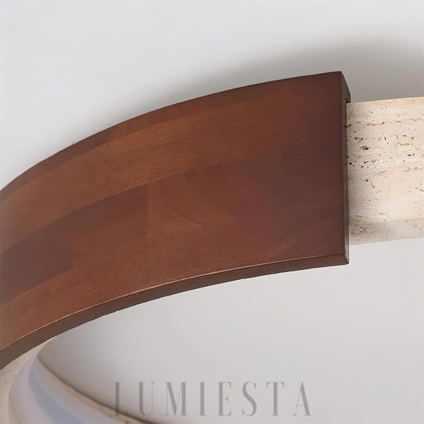 Okrągła lampa sufitowa Halo travertynowa 56 cm LED