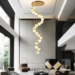 Jess - lampa wisząca w stylu nowoczesnym z alabastru