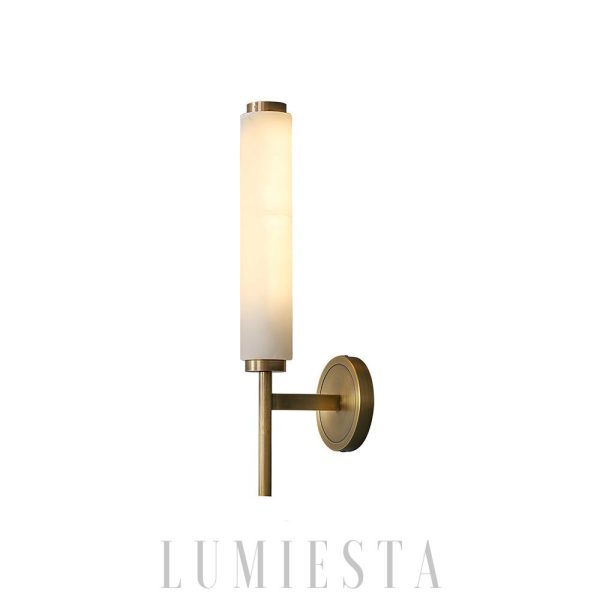 Brindisi - Lampa ścienna Alabaster w stylu świecy biało-złota