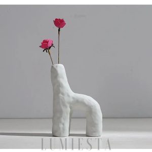 Elegancki biały ceramiczny wazon 12–14 cm
