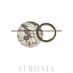 Elegancka lampa ścienna LED marmurowa okrągła 112 cm