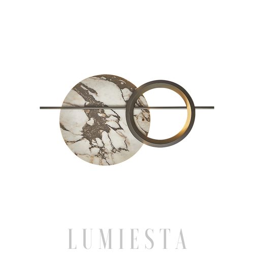 Elegancka lampa ścienna LED marmurowa okrągła 112 cm