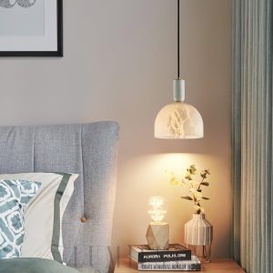 Blair - Lampa wisząca z alabastru w białym kolorze, Ø 20cm