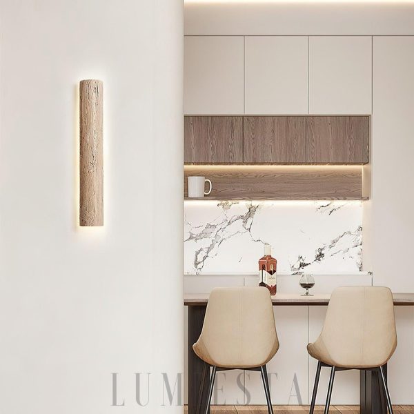 Luksusowy długi kinkiet trawertynowy beżowy Rozmiar 120cm