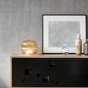 Lampa stołowa z alabastru i szkła w eleganckim stylu