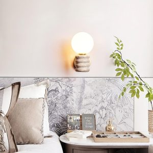 Lampa ścienna Romus Travertine – beżowa, minimalistyczna