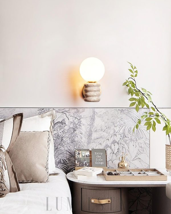 Lampa ścienna Romus Travertine – beżowa, minimalistyczna