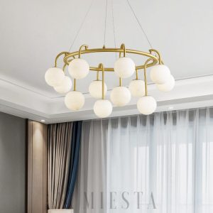 Alabastron - nowoczesna lampa w pierścieniu z alabastru