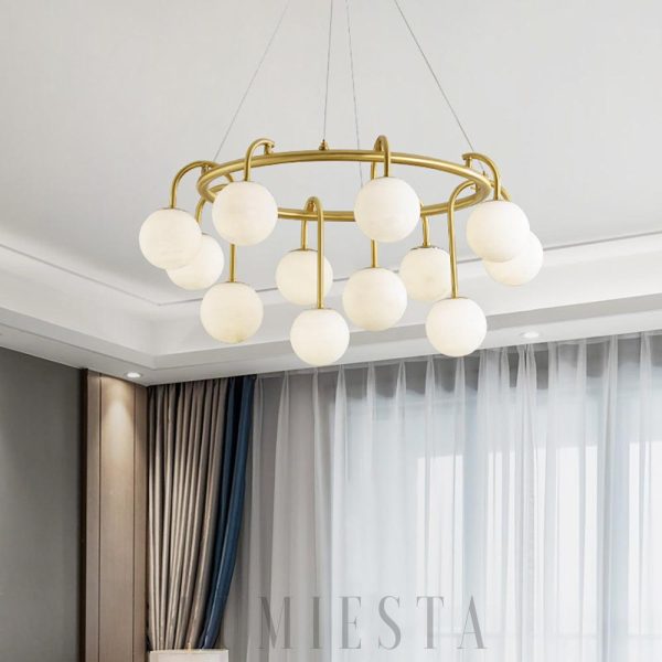 Alabastron - nowoczesna lampa w pierścieniu z alabastru