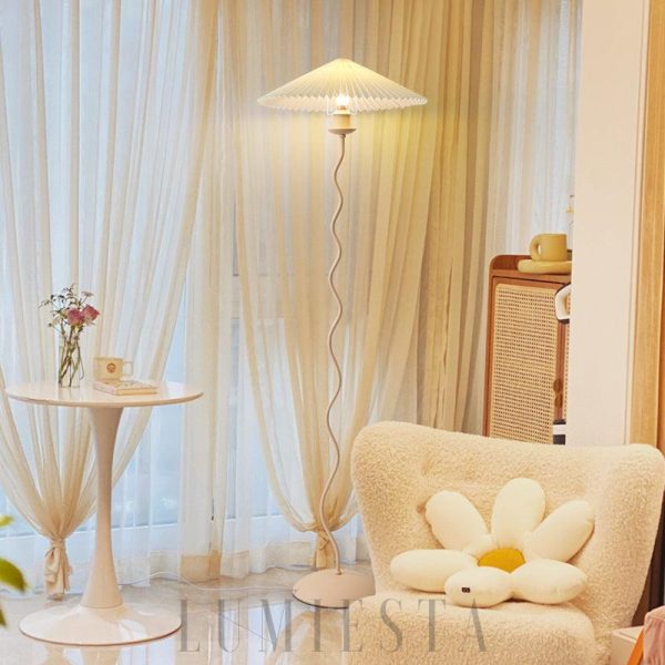 Squiggle - Skandynawska lampa podłogowa z falistym stelażem