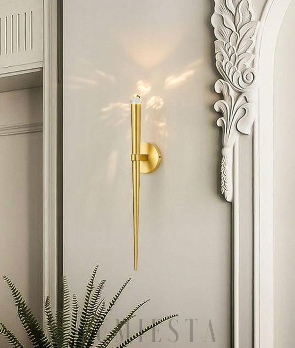 Industrialna lampa ścienna Spinal Tube z kryształem