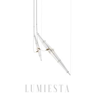 Lampa wisząca Fragment, nowoczesna, chrom i złoto