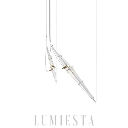 Lampa wisząca Fragment, nowoczesna, chrom i złoto