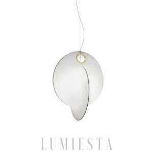 Lampa Overlap wisząca biała, nowoczesna, różne rozmiary