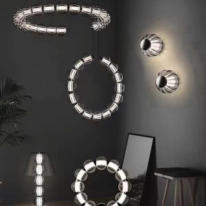 Amulet - Lampa Stołowa Srebrna Okrągła 42cm LED 25W