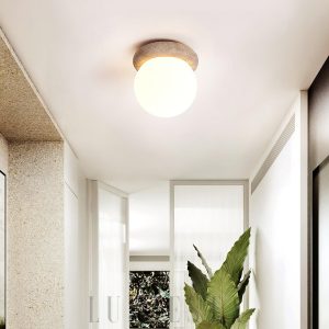 Travertynowa Asteroid okrągła lampa sufitowa 16cm beżowa