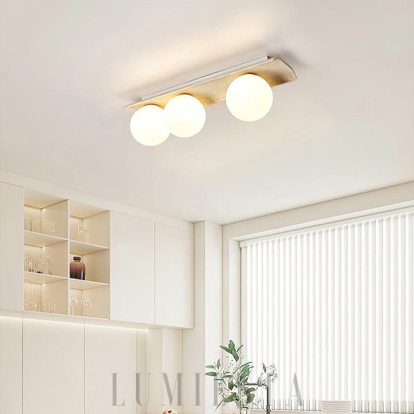 Bianca - Lampa sufitowa naturalny trawertyn, kule nowoczesna, 1/2/3/4/5-puntkowa, beżowa