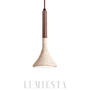 Minimalistyczna lampa wisząca Aplomb trawertyn beżowa 13 cm
