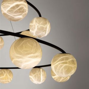 Lampa wisząca Tribeca z alabastru w stylu nowoczesnym