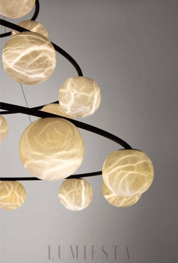 Lampa wisząca Tribeca z alabastru w stylu nowoczesnym