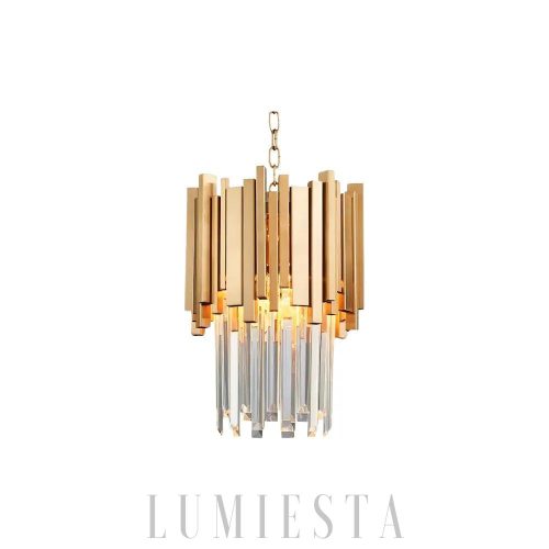 Luksusowa złota lampa Bourbons kryształowa 30x41cm