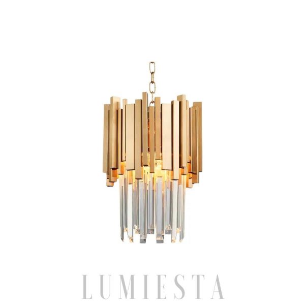 Luksusowa złota lampa Bourbons kryształowa 30x41cm