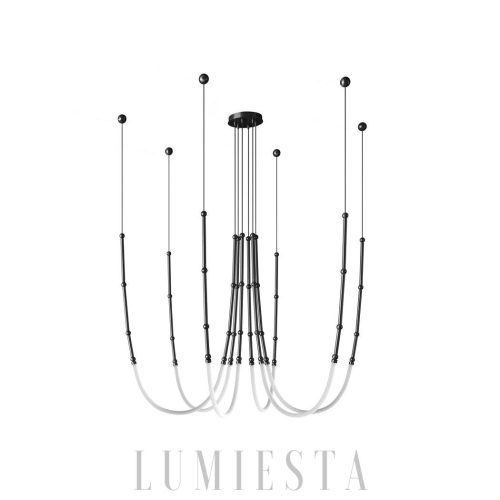 Elegancka lampa wisząca Ledea LED złoto-czarna