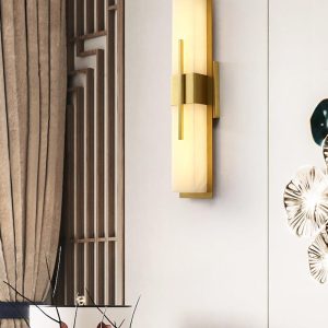 Nowoczesna lampa ścienna alabastrowa w kształcie sześcianu