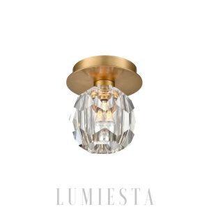 Boule De Cristal - Lampa sufitowa mosiężna z kryształem 12cm