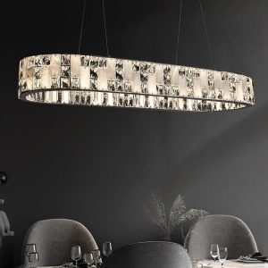 Luksusowy okrągły żyrandol alabastrowy kryształowy do salonu