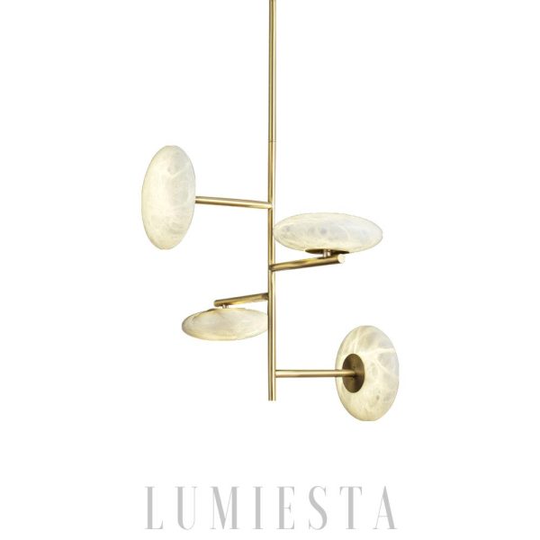 Luksusowy żyrandol alabastrowy złoty 58cm nowoczesny design