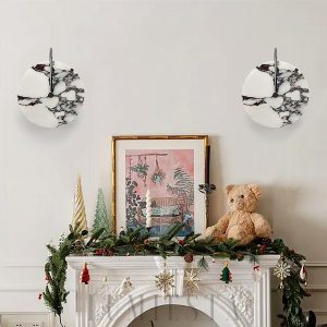 Elegancki okrągły kinkiet marmurowy 25cm biały ciepła