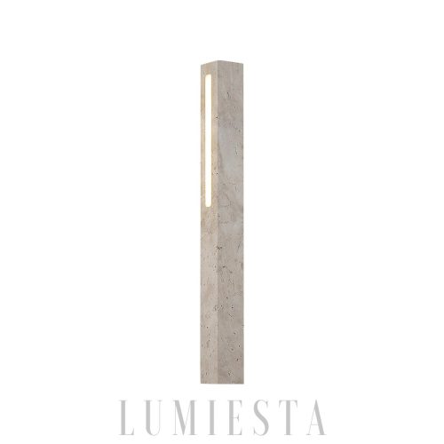 Elegancki travertynowy prostokątny kinkiet 50 cm beżowy LED