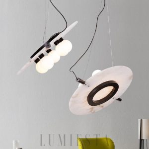 Lampa wisząca Magma Alabaster 51 cm czarno-biała