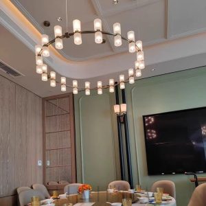 Semper Mia okrągły mosiężny żyrandol LED 100cm do salonu