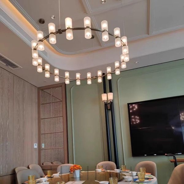 Semper Mia okrągły mosiężny żyrandol LED 100cm do salonu