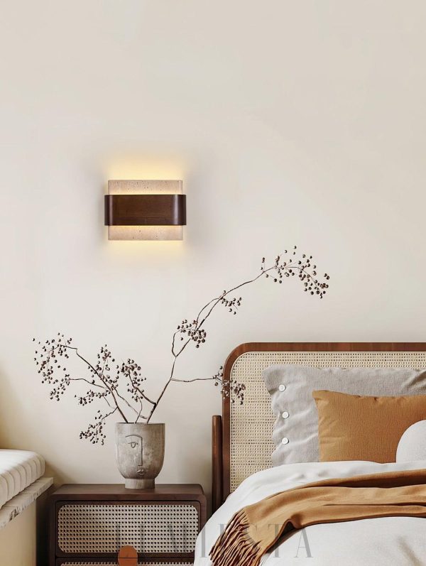 Terra Lumen - Lampa Ścienna Beżowy Orzechowy 22cm