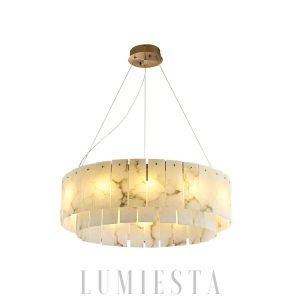 Rock - Lampa wisząca Alabaster w złotym kolorze - Żyrandol Ø45-135cm