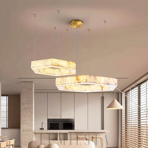 Alabastero - lampa wisząca w kształcie heksagonu